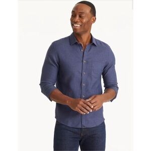 Linen UnTUCK-it 100% linen shirt XL navy long sleeve button down classic soft